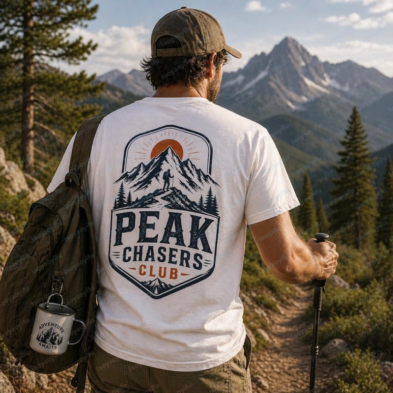 Outdoor Adventure Club - Peak Chasers Club Tshirt Moda Yürüyüş